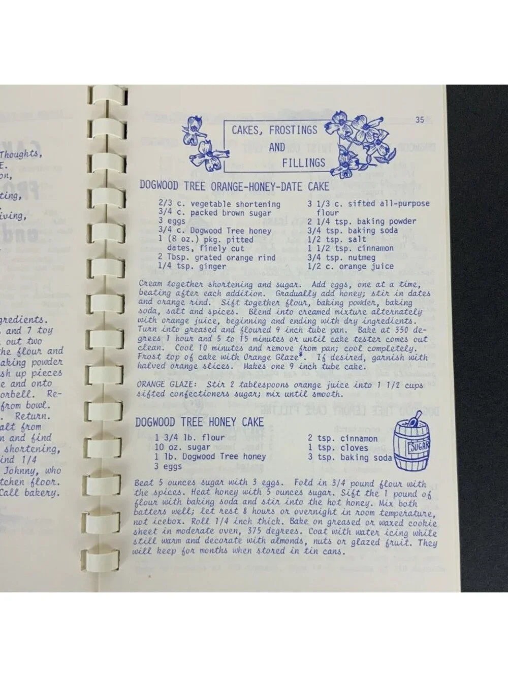 A Honey of a Cookbook Honey Recipes Henrys Drive In Dogwood Tree 1972 Spiral
